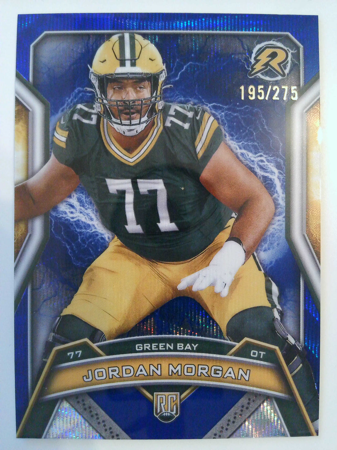 2024 Topps Resurgence Football Navy Surge 195/275 Jordan Morgan #135 RC