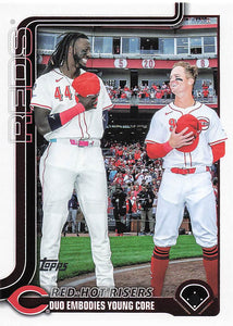 2025 Topps Update Baseball Red-Hot Risers (Elly De La Cruz / Matt McLain) #US331