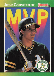 1989 Donruss Baseball Bonus MVP's Jose Canseco #BC-5
