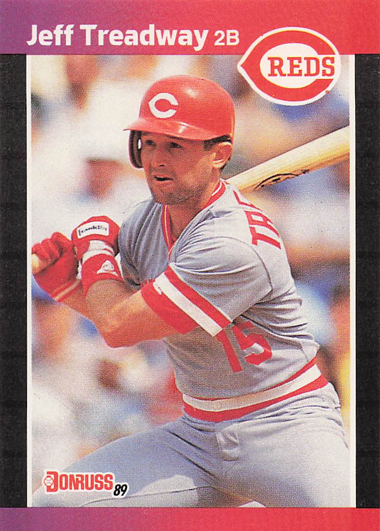 1989 Donruss Baseball Jeff Treadway #351b