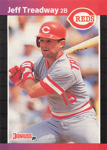 1989 Donruss Baseball Jeff Treadway #351b