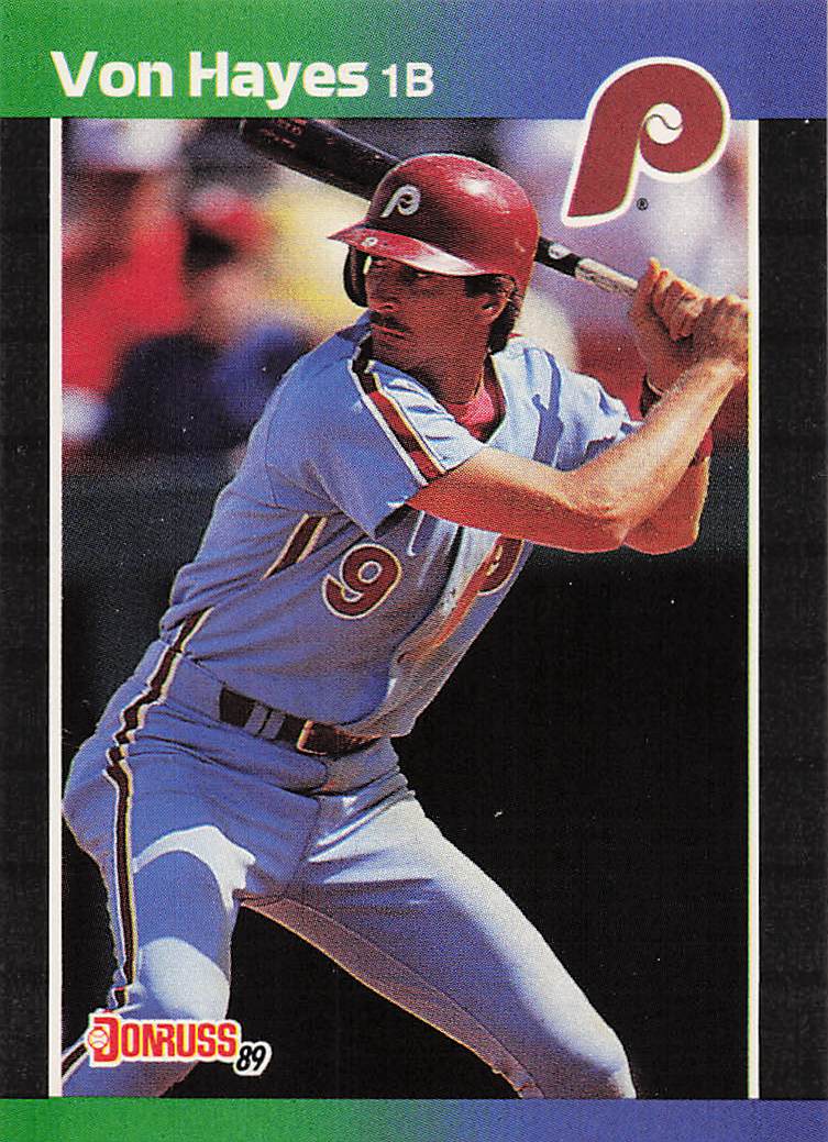 1989 Donruss Baseball Von Hayes #160b