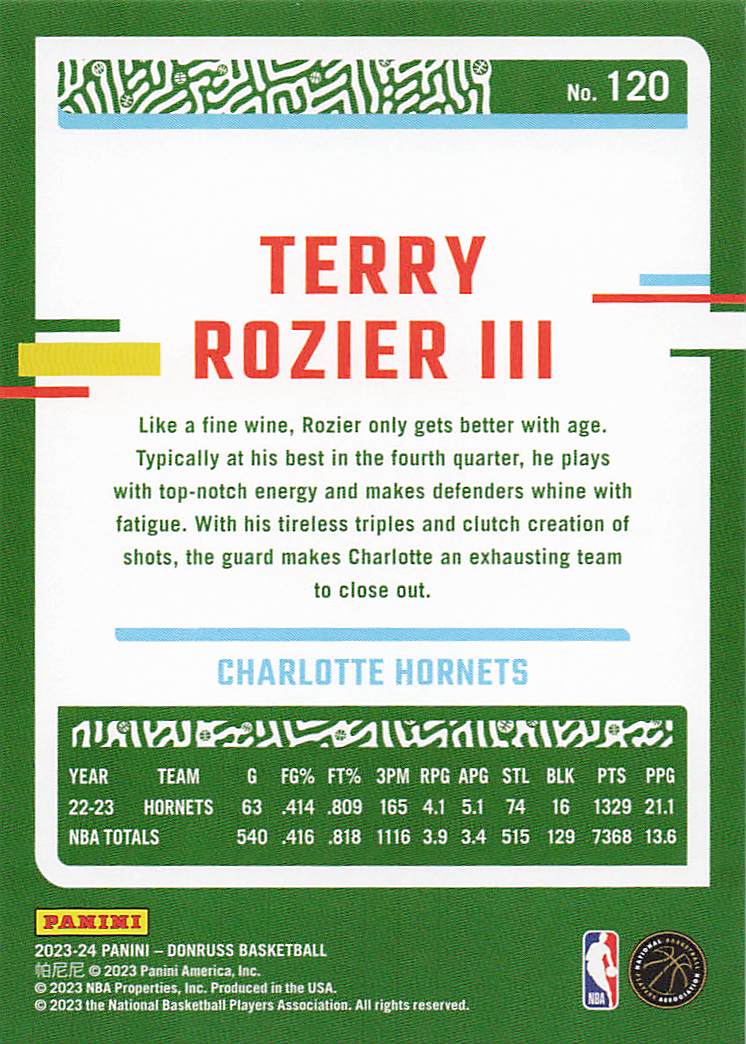 2023-24 Donruss Basketball Terry Rozier III #120