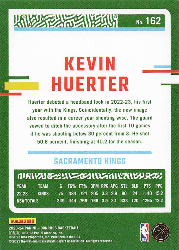 2023-24 Donruss Basketball Kevin Huerter #162