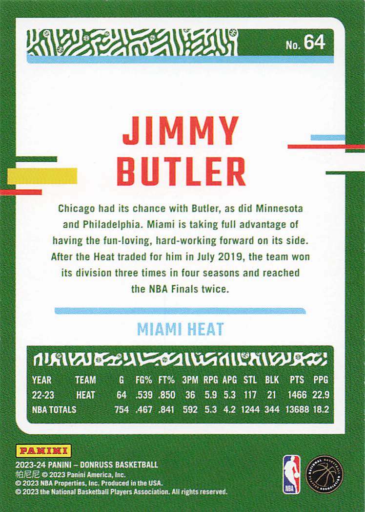 2023-24 Donruss Basketball Jimmy Butler #64