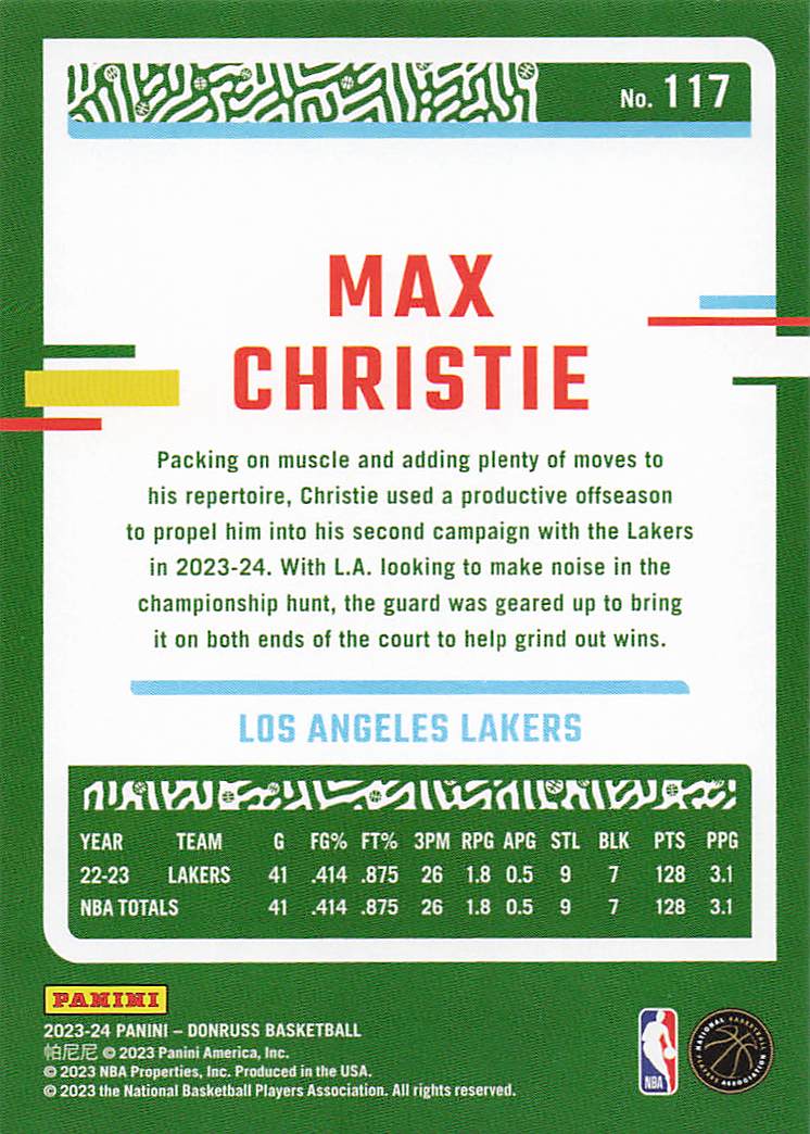 2023-24 Donruss Basketball Max Christie #117