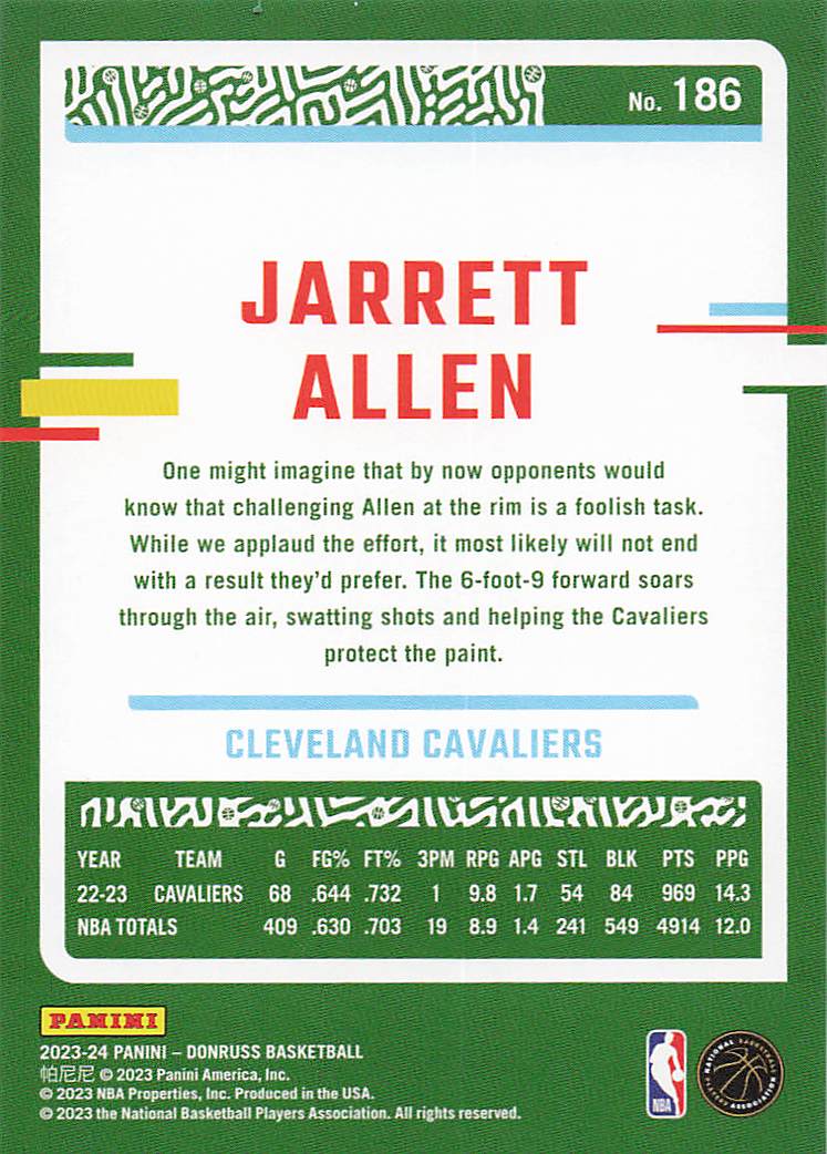 2023-24 Donruss Basketball Jarrett Allen #186