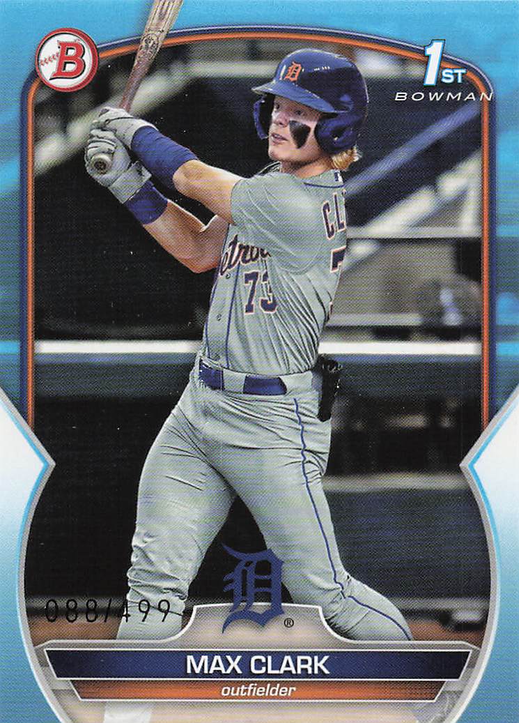 2023 Bowman Draft Baseball Sky Blue 088/499 Max Clark #BD-76
