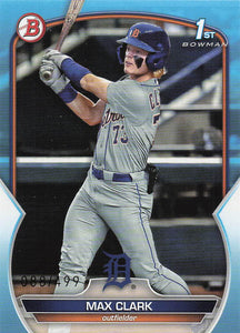 2023 Bowman Draft Baseball Sky Blue 088/499 Max Clark #BD-76