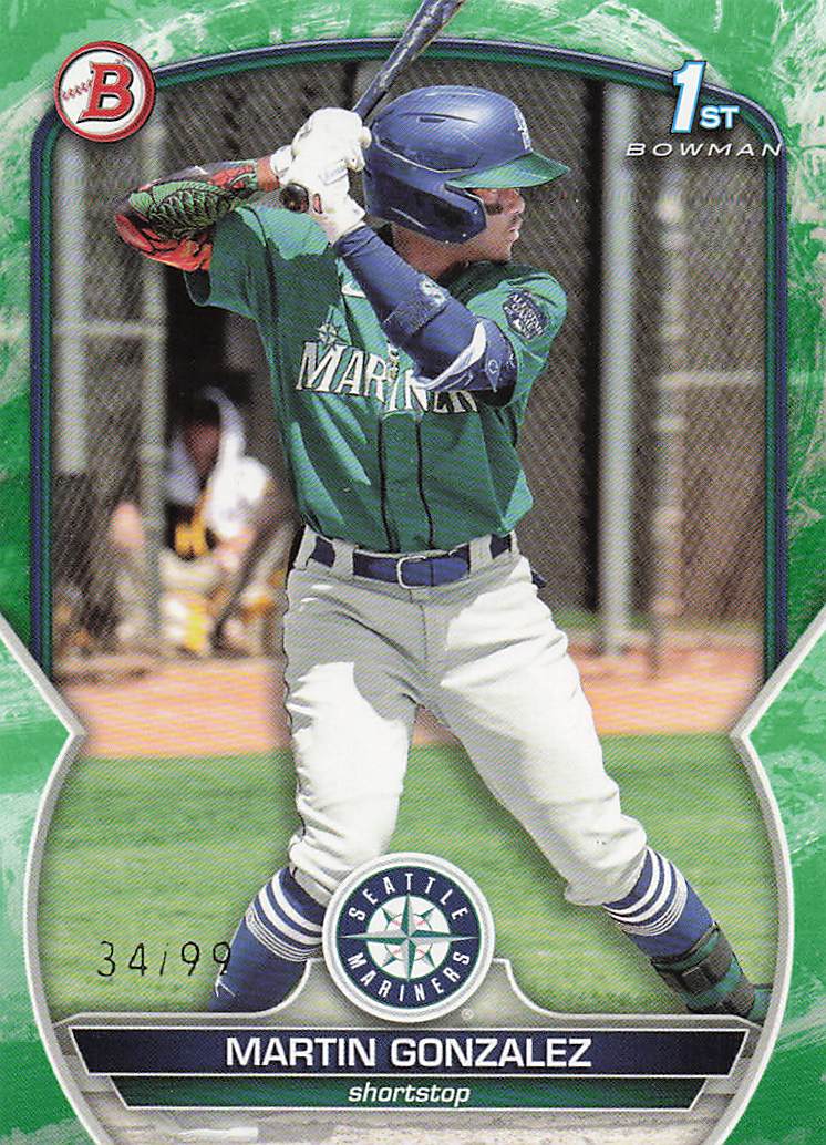 2023 Bowman Baseball Prospects Green Pattern 34/99 Martin Gonzalez #BP-28