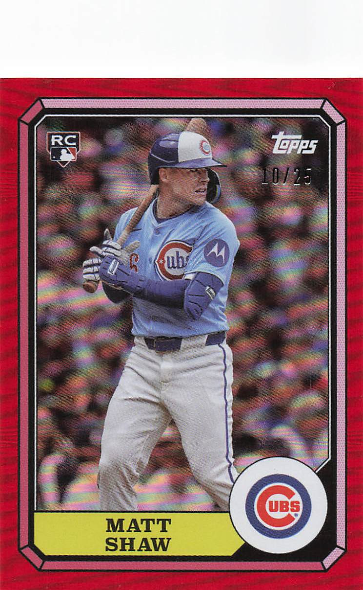 2025 Archives Boardwalk / Baseball Red Foilboard 10/25 Matt Shaw #87BB-25
