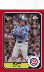 2025 Archives Boardwalk / Baseball Red Foilboard 10/25 Matt Shaw #87BB-25