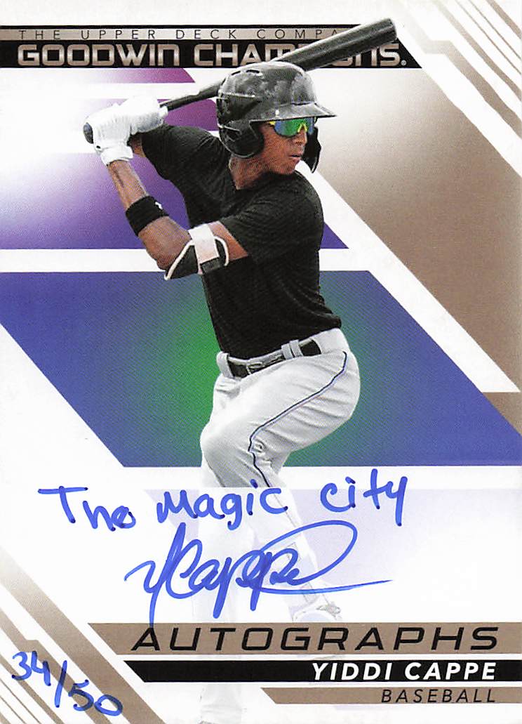 2022 Upper Deck Goodwin Autographs Inscriptions 34/50 Yiddi Cappe #A-YC