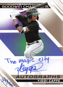 2022 Upper Deck Goodwin Autographs Inscriptions 34/50 Yiddi Cappe #A-YC
