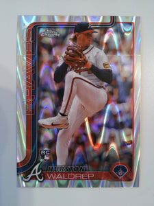 2025 Topps Chrome Baseball RayWave Refractors Hurston Waldrep #90 Rookie