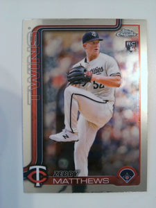2025 Topps Chrome Baseball Zebby Matthews #277 Rookie