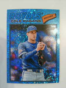 2026 Topps Heritage Chrome Light Blue Sparkle Refractors Cole Ragans #113