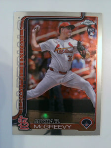 2025 Topps Chrome Baseball Michael McGreevy #29 Rookie