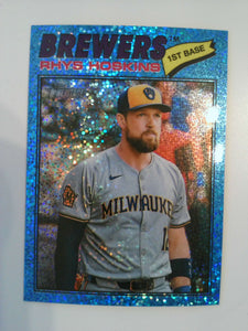2025 Topps Heritage Chrome Light Blue Sparkle Refractor Rhys Hoskins #291