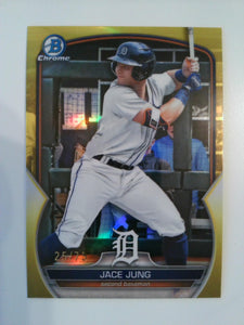 2023 Bowman Draft Baseball Chrome Gold Refractor 25/75 Jace Jung #BDC-104