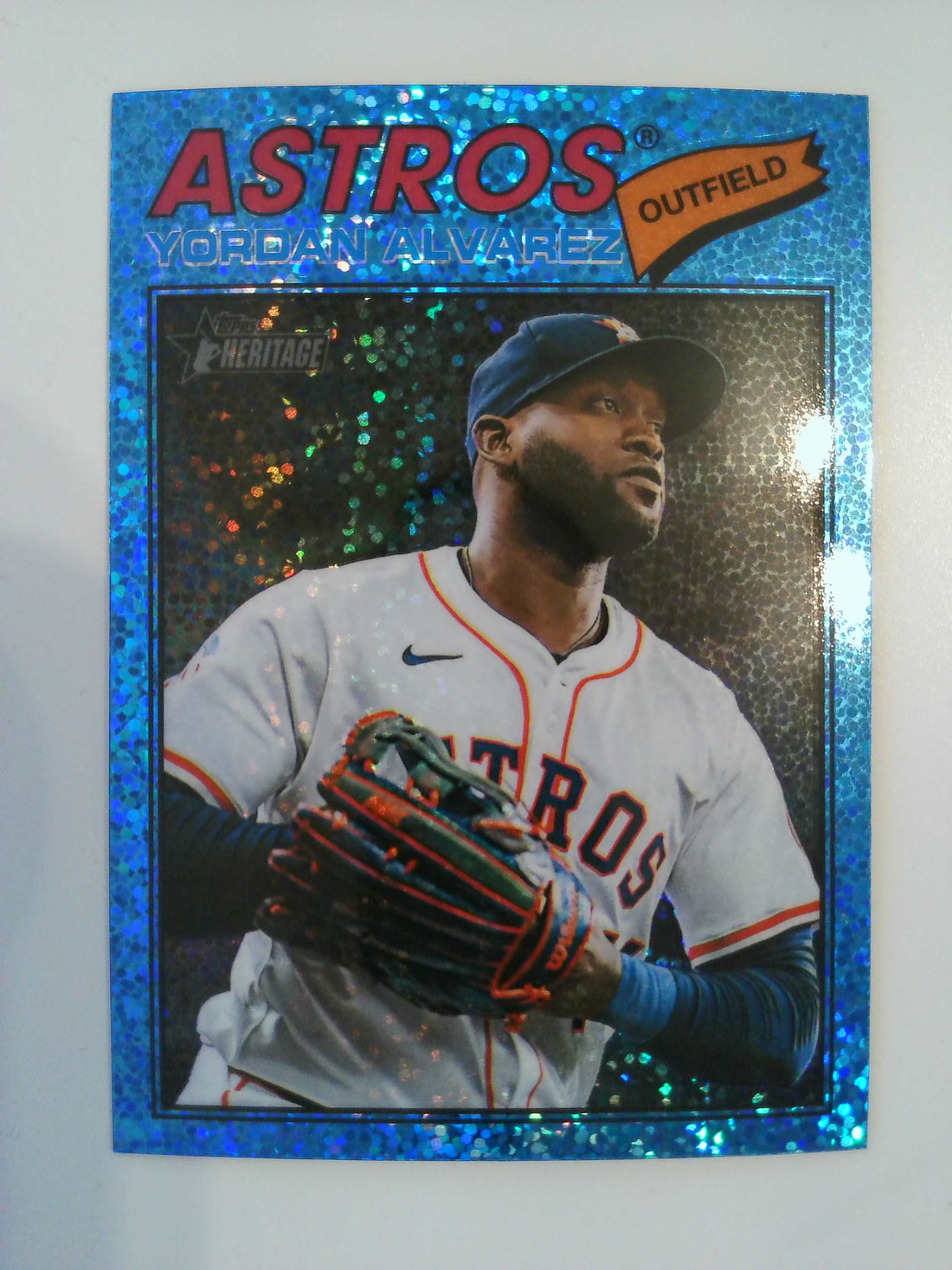 2026 Topps Heritage Chrome Light Blue Sparkle Refractors Yordan Alvarez #25