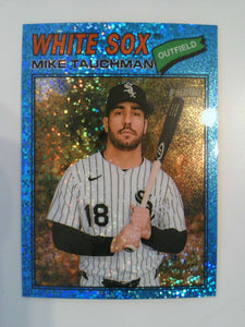 2026 Topps Heritage Chrome Light Blue Sparkle Refractors Mike Tauchman #90