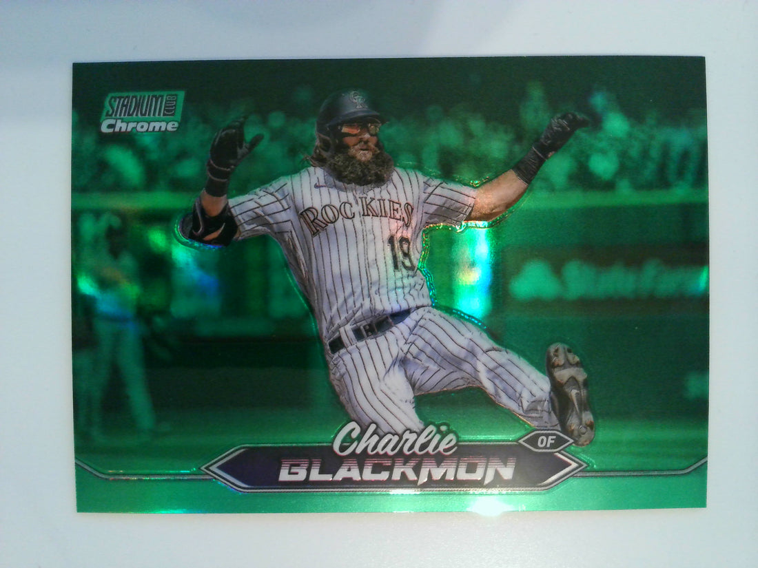 2024 Stadium Club Baseball Chrome Green Refractors Charlie Blackmon #121
