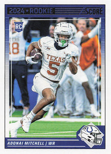 2024 Score Football Adonai Mitchell #340 Rookie