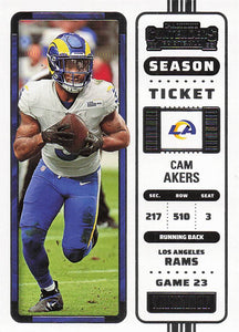 2022 Panini Contenders Football Cam Akers #48