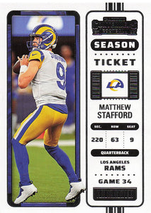 2022 Panini Contenders Football Matthew Stafford #47