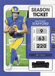 2021 Panini Contenders Football Matthew Stafford #54