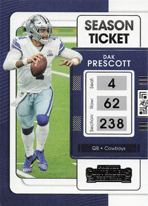 2021 Panini Contenders Football Dak Prescott #25