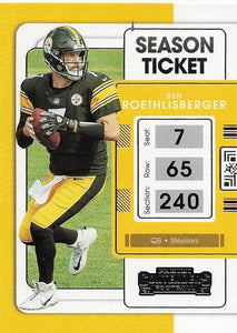 2021 Panini Contenders Football Ben Roethlisberger #82