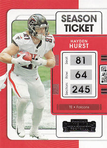 2021 Panini Contenders Football Hayden Hurst #6