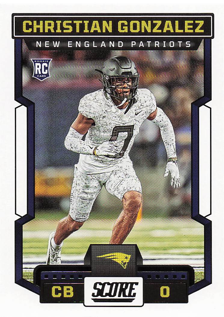 2023 Score Football Christian Gonzalez #381 Rookie