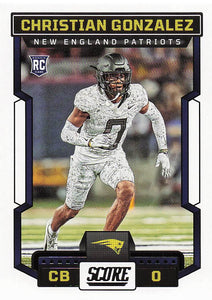 2023 Score Football Christian Gonzalez #381 Rookie