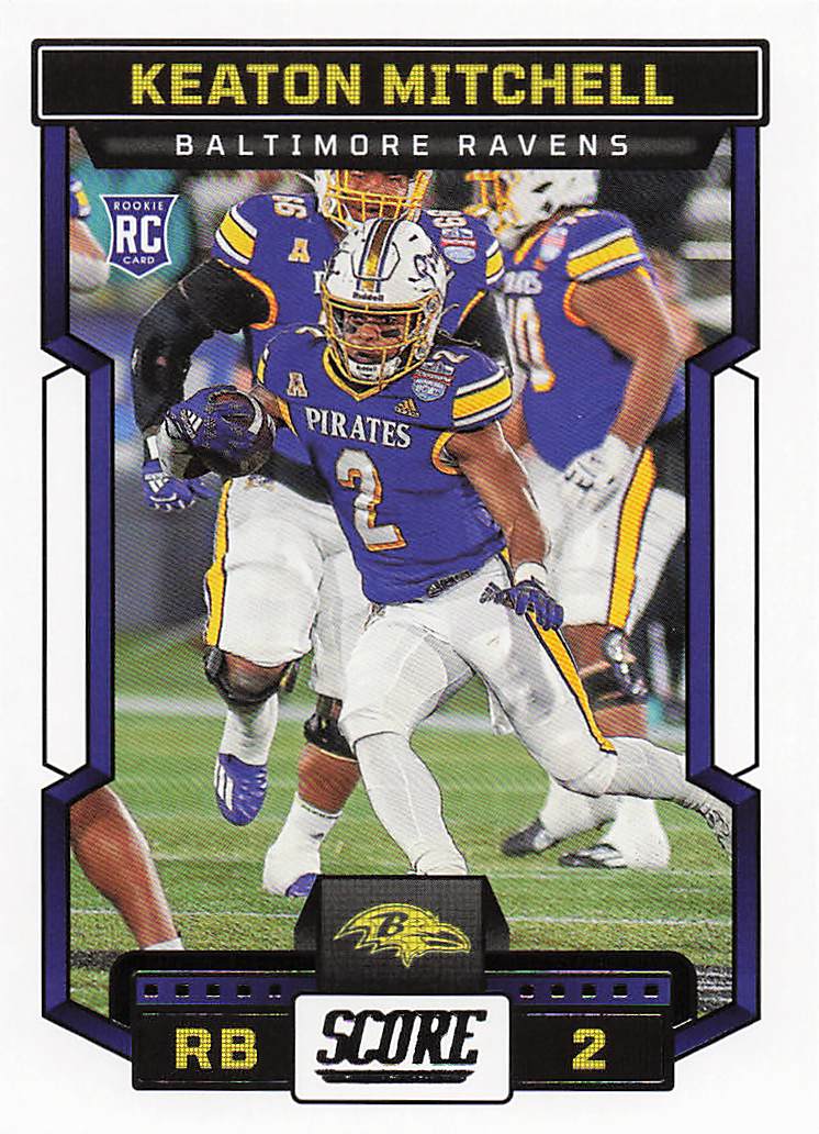 2023 Score Football Keaton Mitchell #334 Rookie