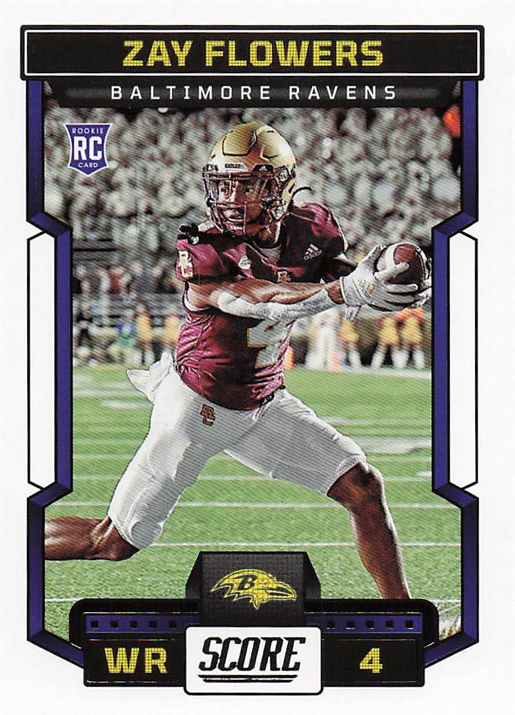 2023 Score Football Zay Flowers #351 Rookie