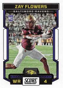 2023 Score Football Zay Flowers #351 Rookie