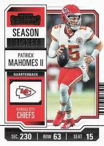 2023 Panini Contenders Football Patrick Mahomes II #51