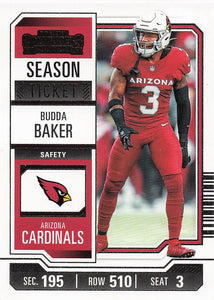 2023 Panini Contenders Football Season Ticket Retail Budda Baker #1
