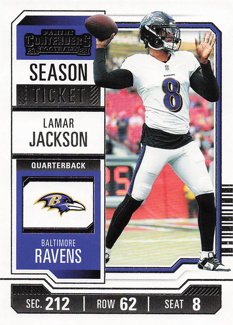 2023 Panini Contenders Football Season Ticket Retail Lamar Jackson #9