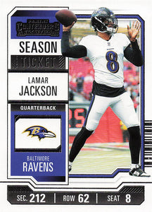 2023 Panini Contenders Football Season Ticket Retail Lamar Jackson #9