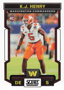 2023 Score Football K.J. Henry #393 Rookie