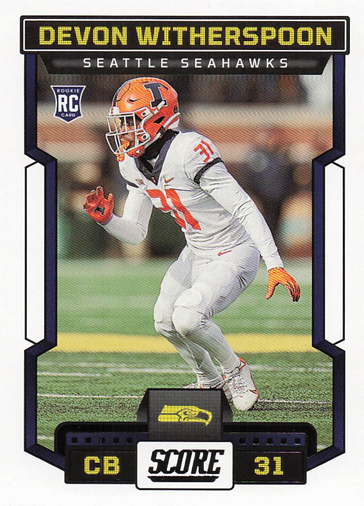2023 Score Football Devon Witherspoon #379 Rookie