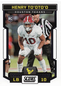 2023 Score Football Henry To'oTo'o #378 Rookie