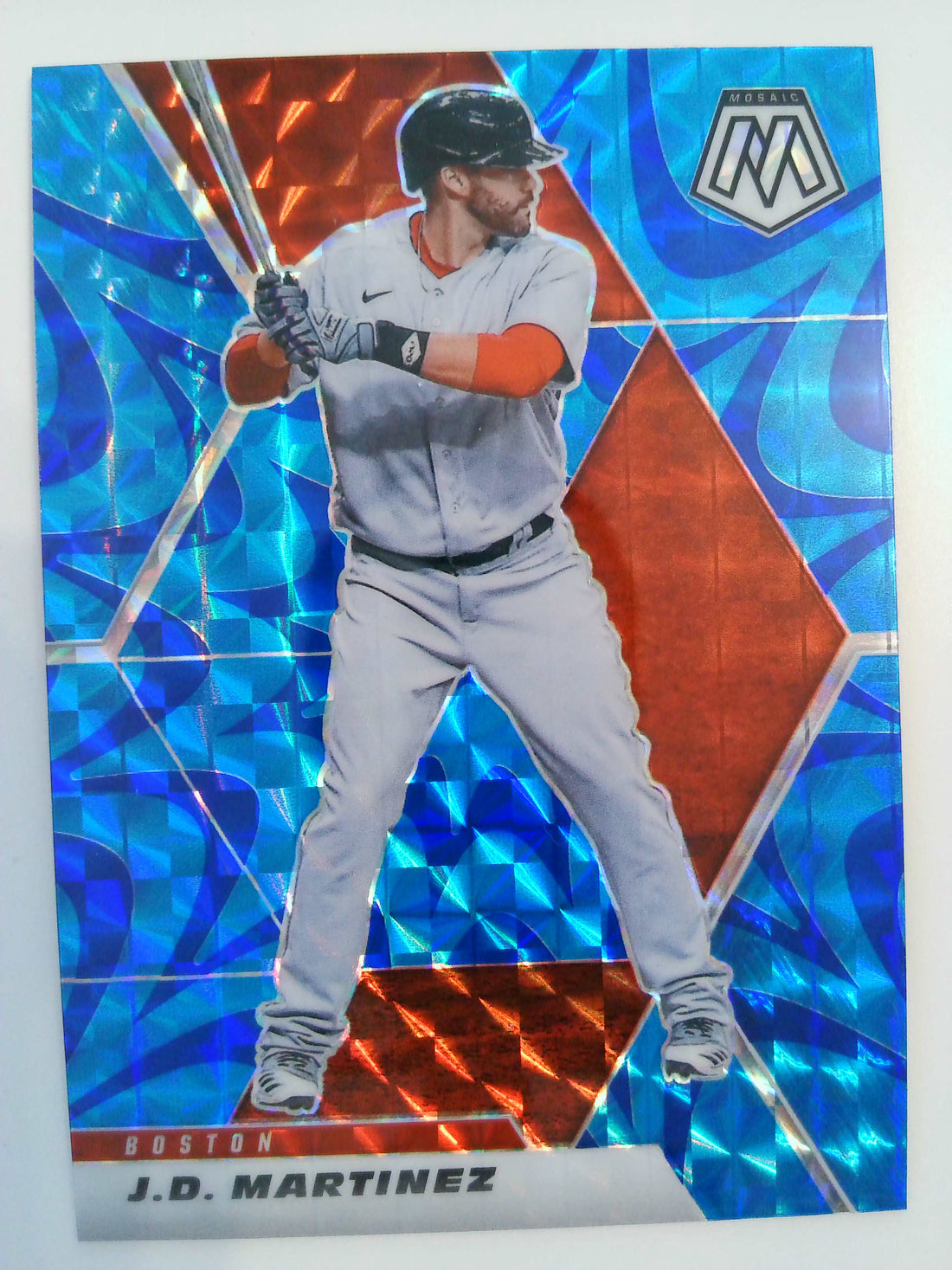 2021 Panini Mosaic Baseball Reactive Blue J.D. Martinez #16
