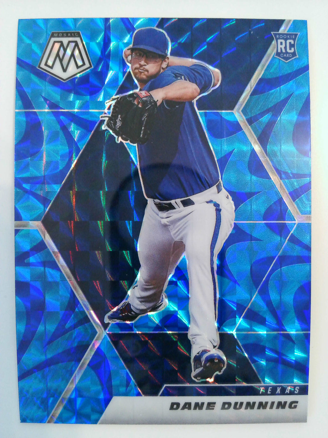 2021 Panini Mosaic Baseball Reactive Blue Dane Dunning #222 Rookie