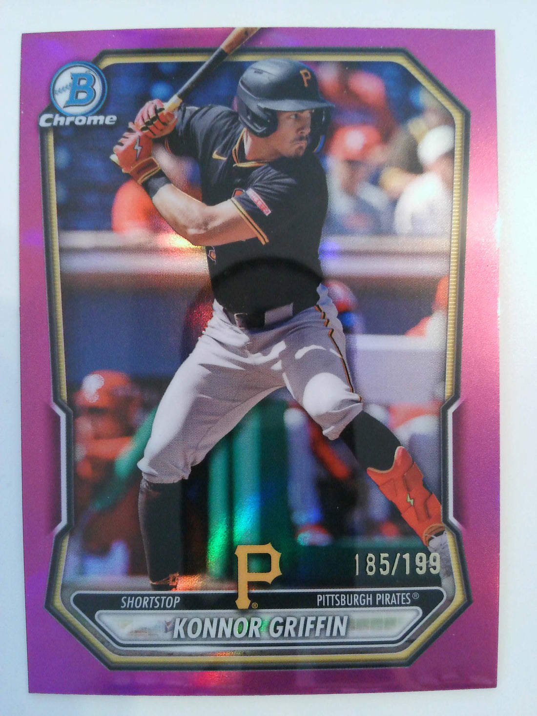 2026 Bowman Chrome Prospects Fuchsia Refractor 185/199 Konnor Griffin #BCP-92