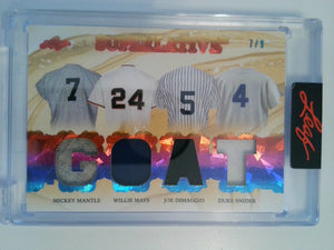 2023 Leaf Platinum Spectrum Holofoil 7/9 Mantle / Mays / DiMaggio / Snider #TG-4